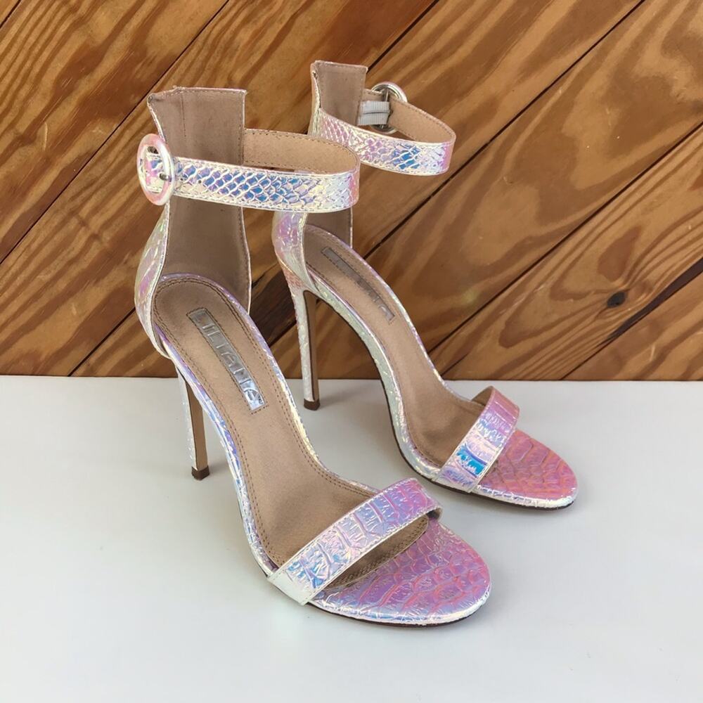 Liliana Holographic Ankle Stiletto Heels